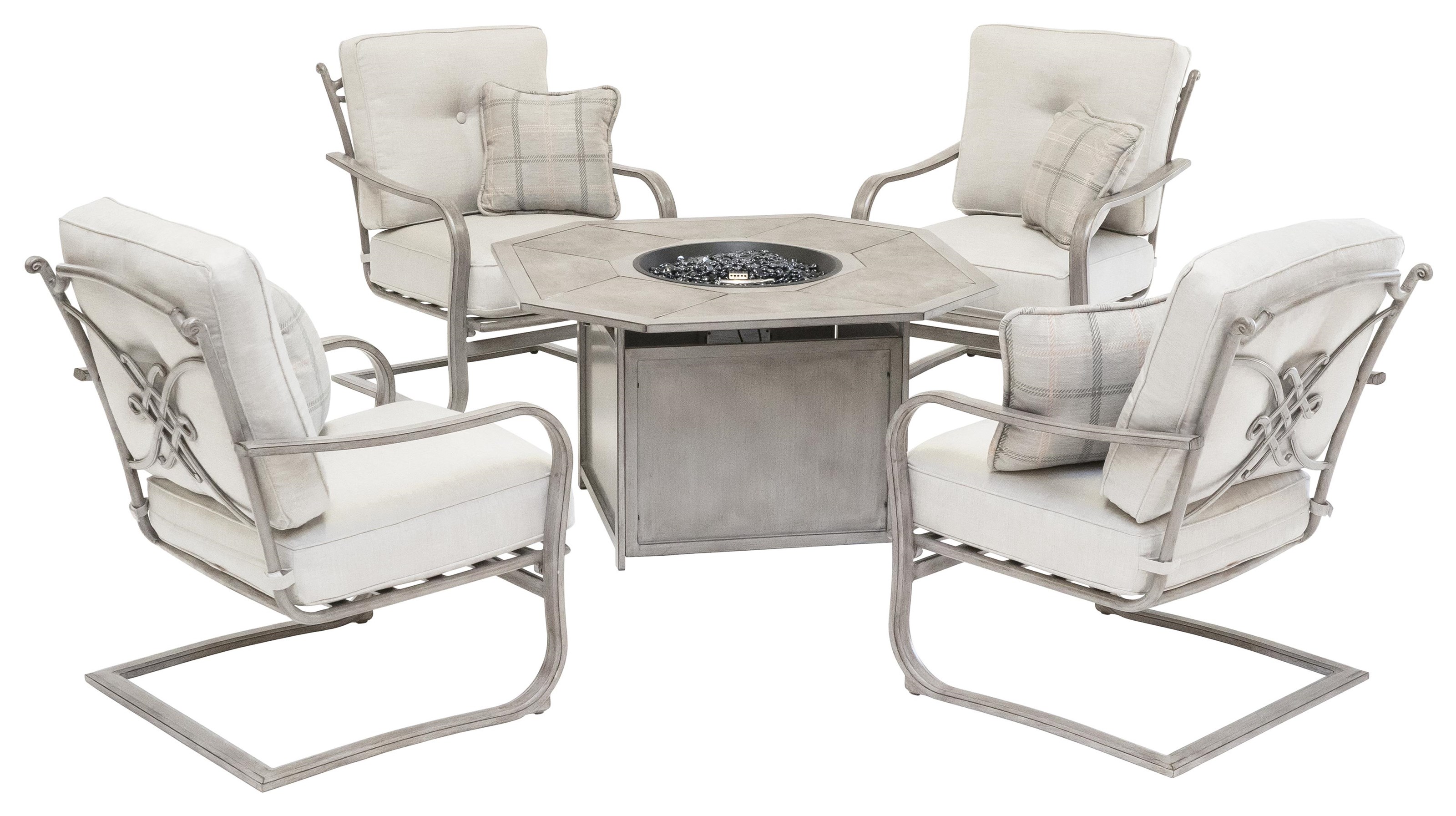 Apricity Outdoor SYDNEY 5 Piece Firepit Set Darvin Furniture